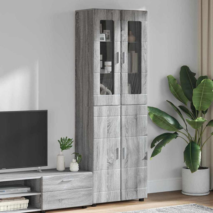 Highboard FLORIN 60 x 35 x 182 cm Grå Sonoma Konstrueret træ