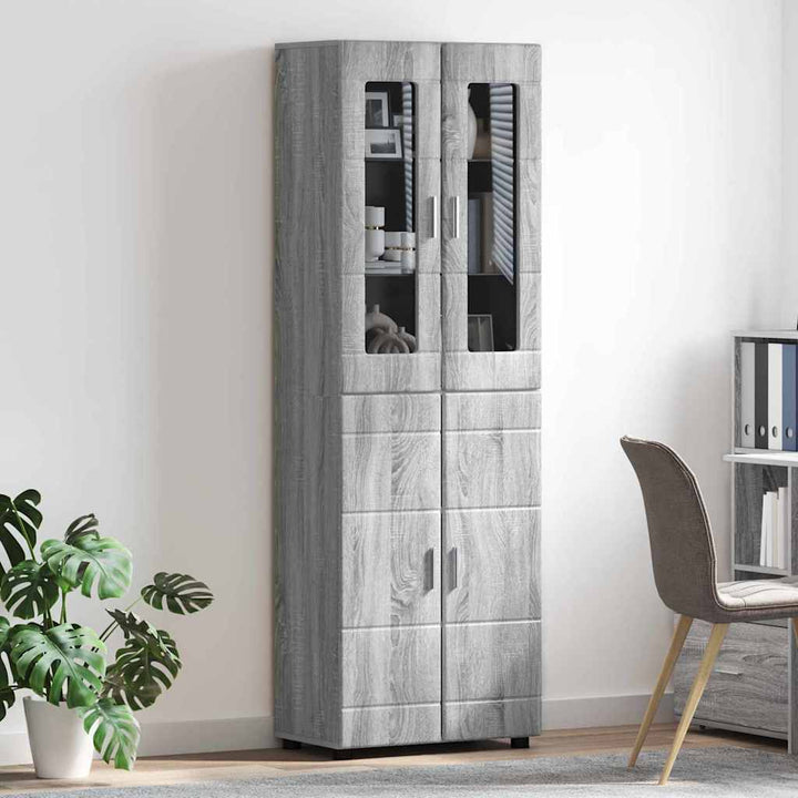 Highboard FLORIN 60 x 35 x 182 cm Grå Sonoma Konstrueret træ