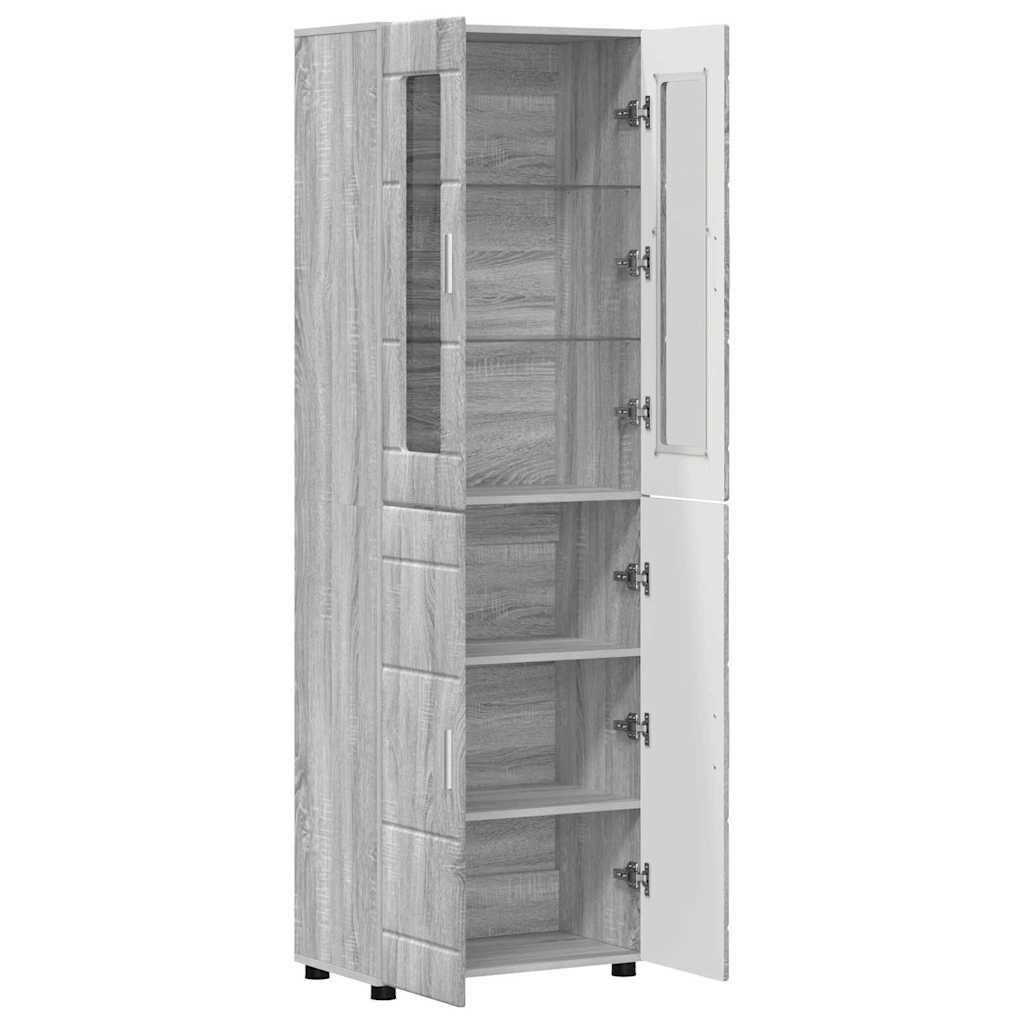 Highboard FLORIN 60 x 35 x 182 cm Grå Sonoma Konstrueret træ