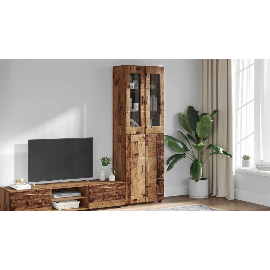Highboard FLORIN Gammelt træ 60 x 35 x 182 cm Konstrueret træ
