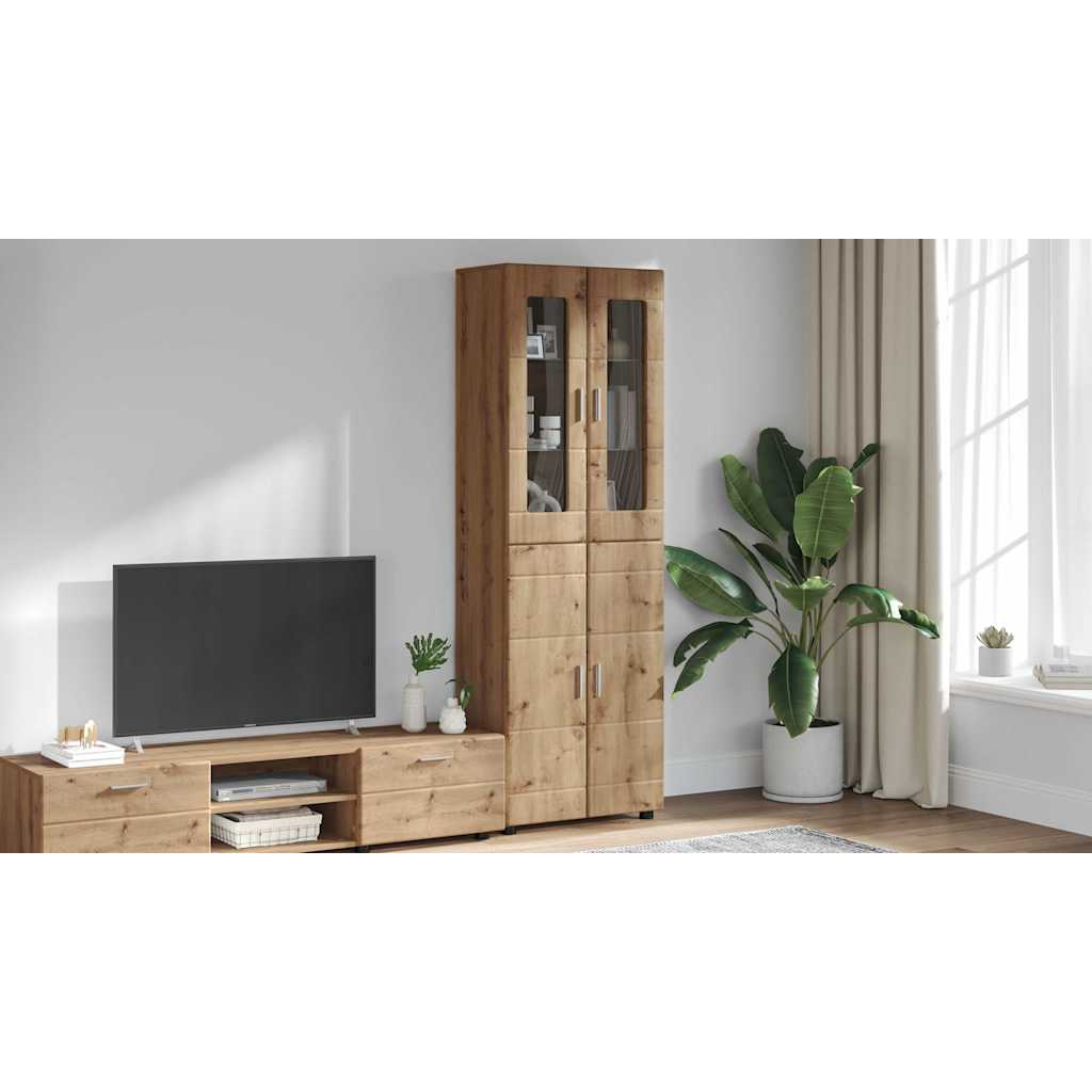 Highboard med hylde FLORIN Artisan Egetræ 60 x 35 x 182 cm