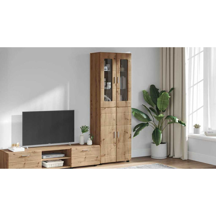 Highboard med hylde FLORIN Artisan Egetræ 60 x 35 x 182 cm