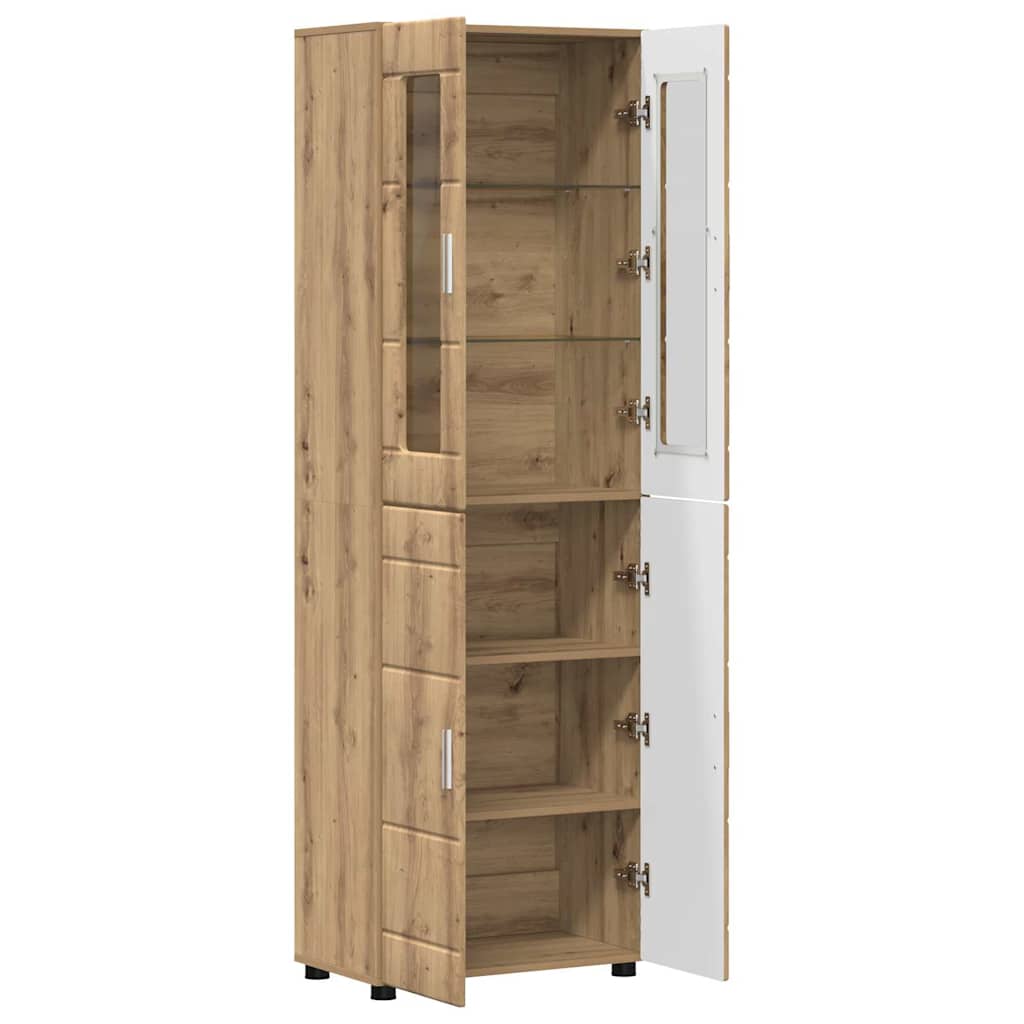 Highboard med hylde FLORIN Artisan Egetræ 60 x 35 x 182 cm