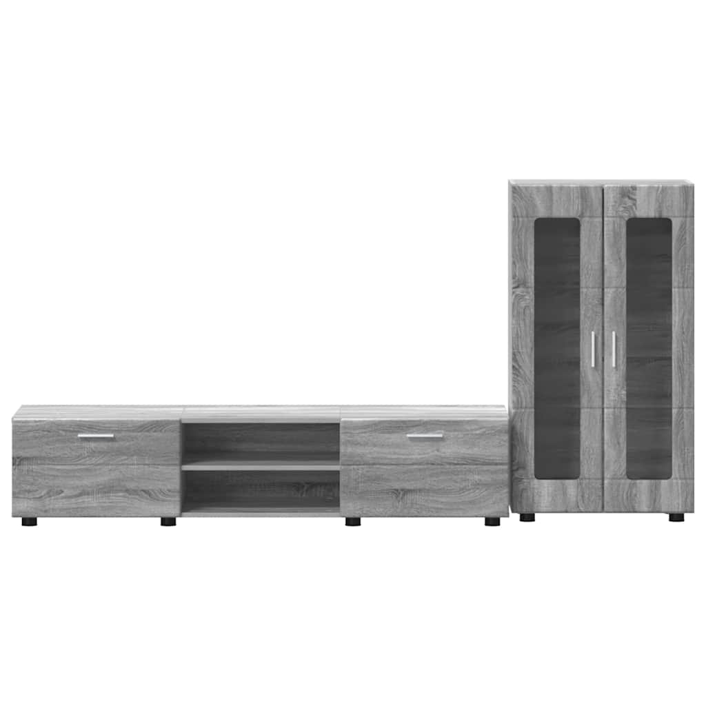 TV-møbelsæt med skuffe FLORIN Grå Sonoma Konstrueret træ