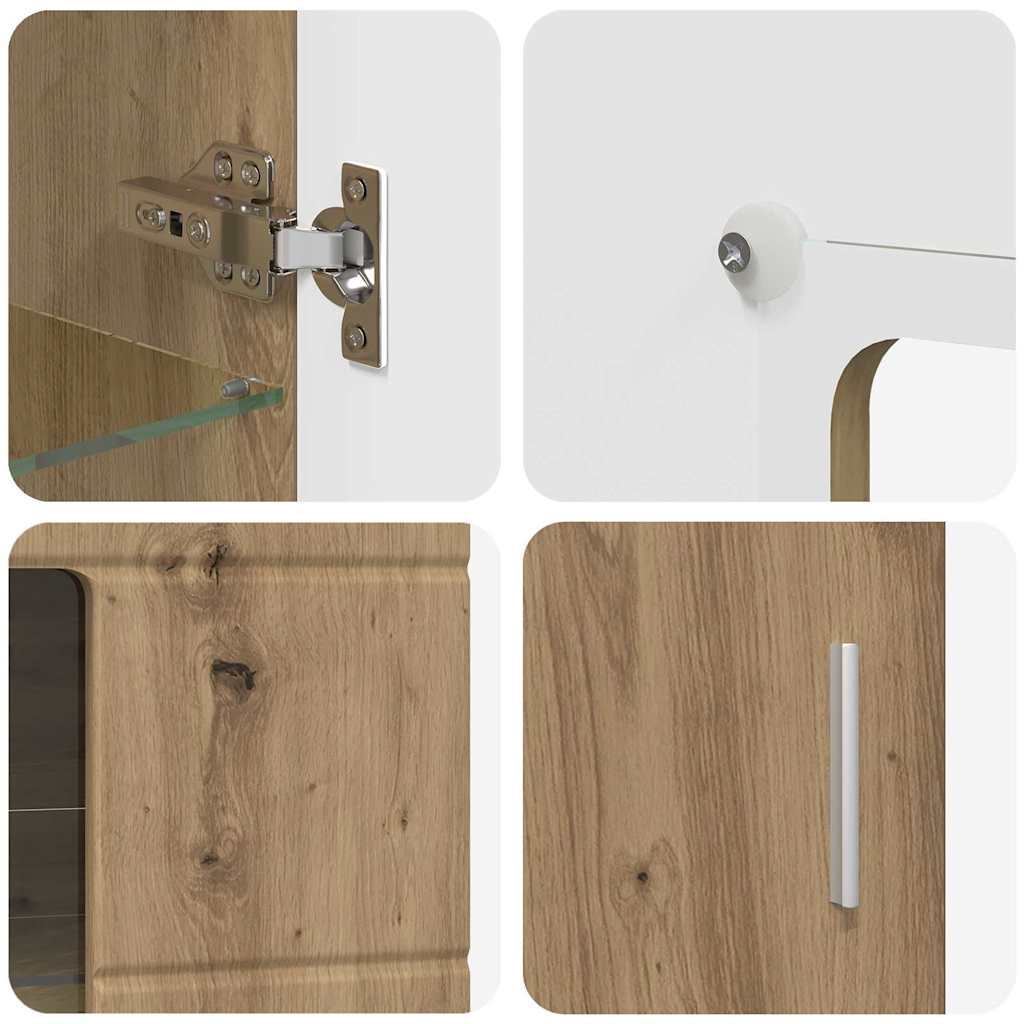 TV-møbelsæt med skuffe FLORIN Artisan Egetræ Konstrueret træ