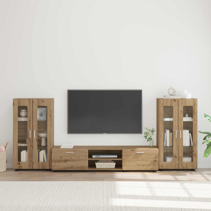 TV-møbelsæt FLORIN 3 pcs Artisan Egetræ Konstrueret træ
