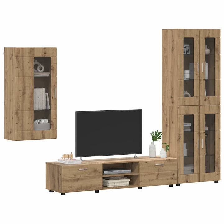 TV-møbelsæt med dør FLORIN 3 pcs Artisan Egetræ Konstrueret træ