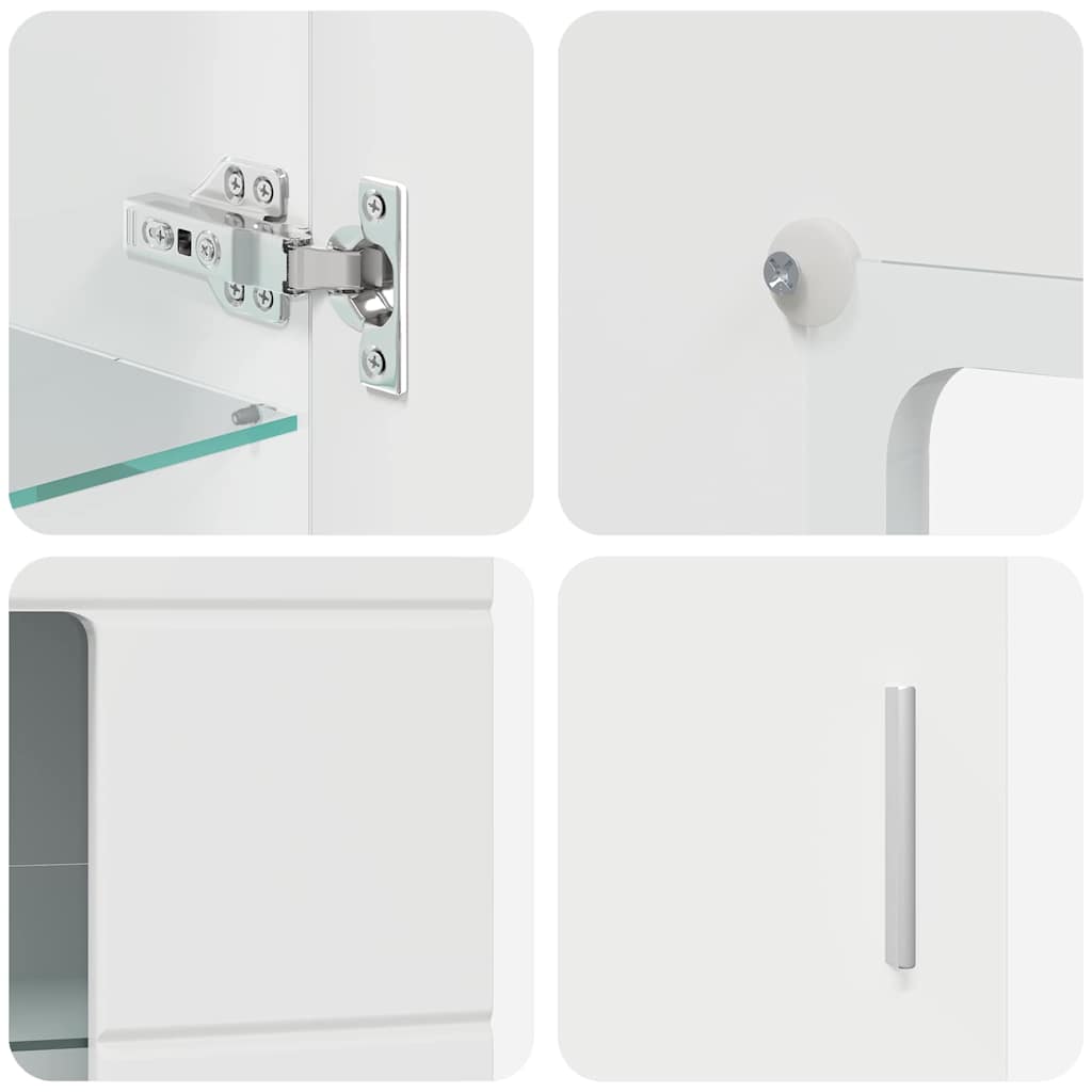 TV-møbelsæt med skuffe FLORIN Høj gloss hvid Konstrueret træ