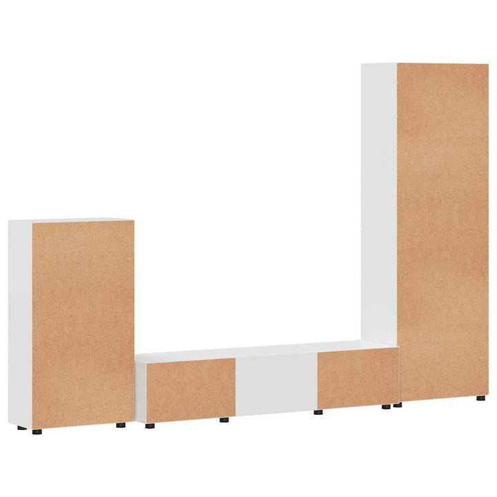 TV-møbelsæt med skuffe FLORIN Høj gloss hvid Konstrueret træ