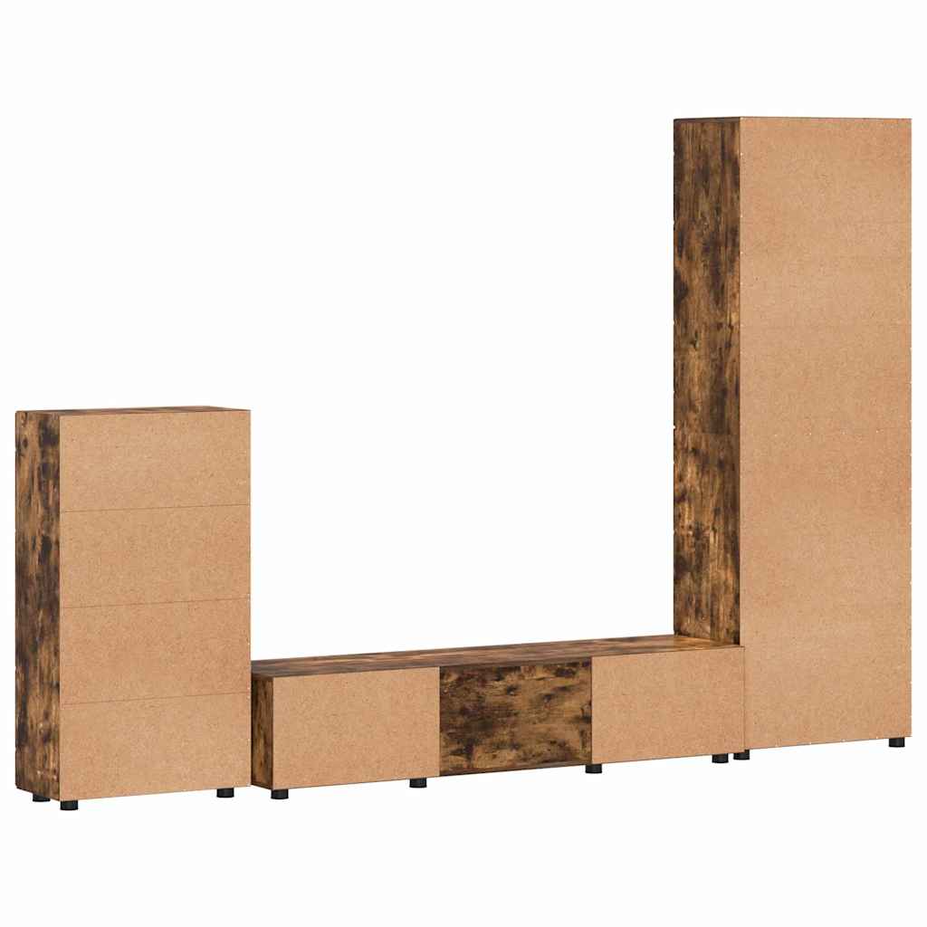 TV-møbelsæt med skuffe med dør FLORIN Røget eg Konstrueret træ