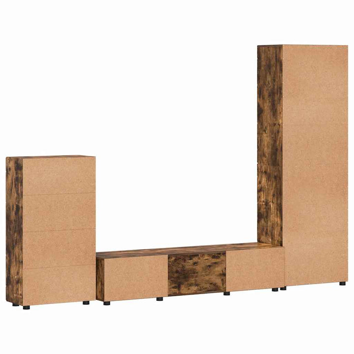 TV-møbelsæt med skuffe med dør FLORIN Røget eg Konstrueret træ