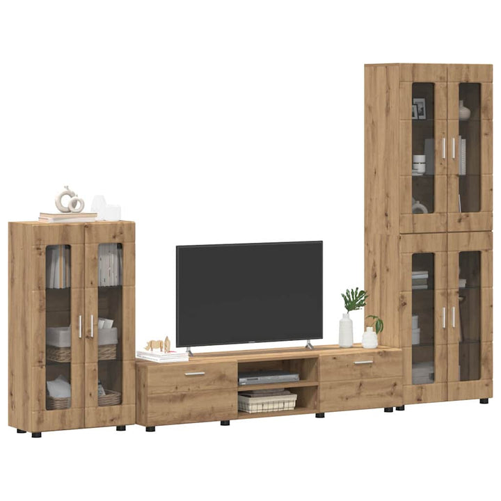 TV-møbelsæt med dør FLORIN 3 pcs Artisan Egetræ Konstrueret træ