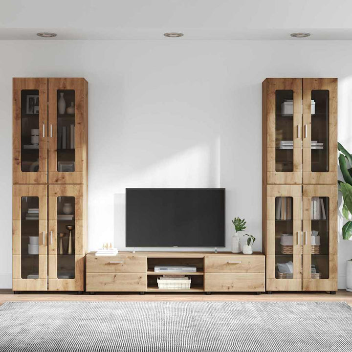 TV-møbelsæt FLORIN 3 pcs Artisan Egetræ Konstrueret træ