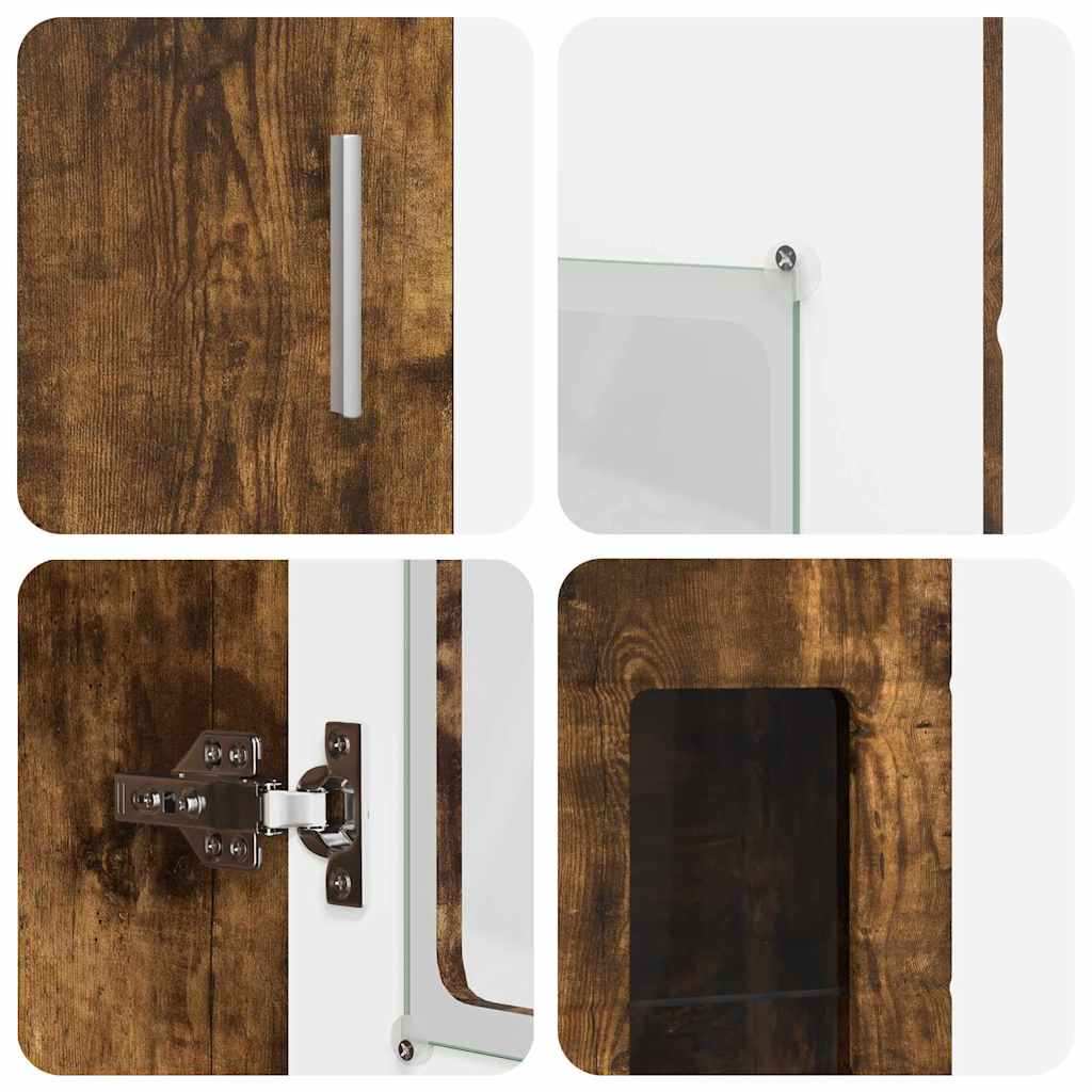 TV-møbelsæt med skuffe med dør FLORIN Røget eg Konstrueret træ