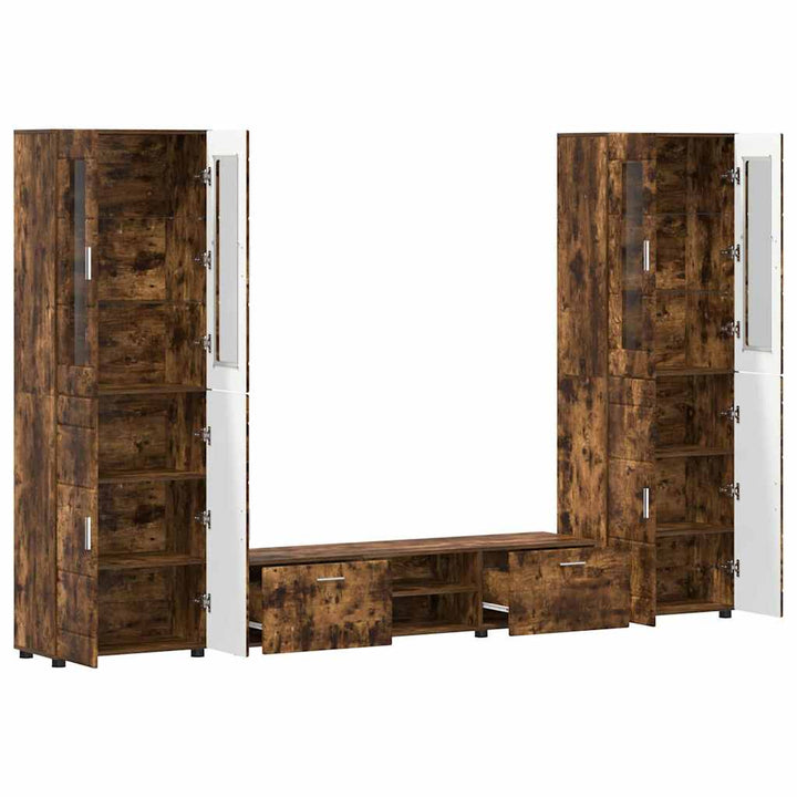 TV-møbelsæt med skuffe med dør FLORIN Røget eg Konstrueret træ