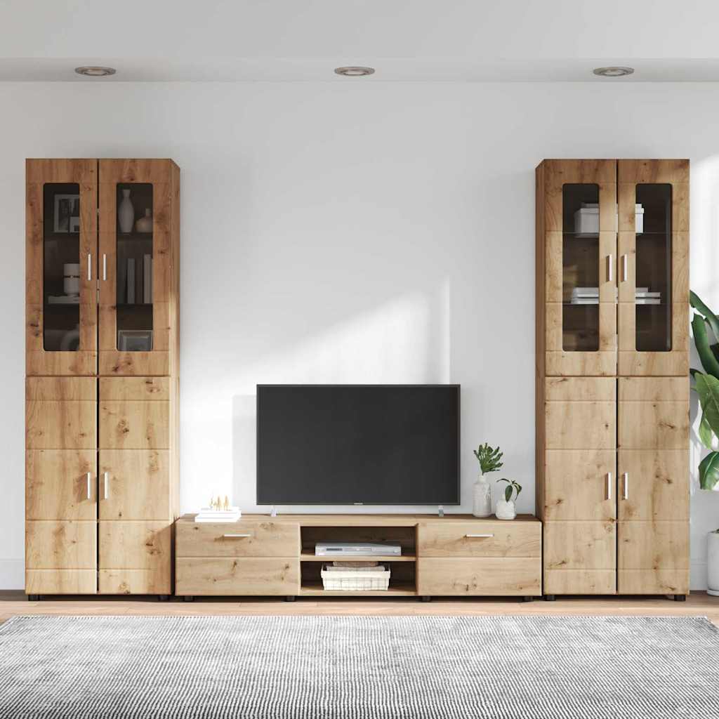 TV-møbelsæt FLORIN 3 pcs Artisan Egetræ Konstrueret træ