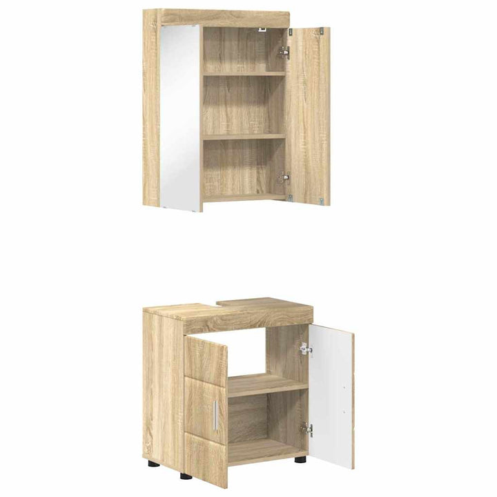 Badeværelsesmøbel sæt TULUM 2 stk. Sonoma eg 60 x 34 x 63 cm