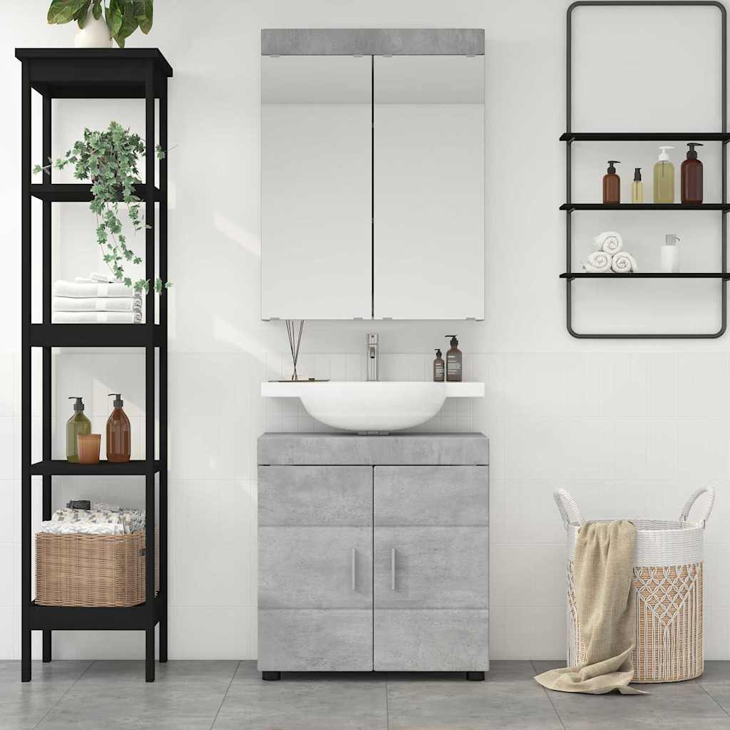Badeværelsesmøbel sæt TULUM 2 pcs Beton Grå 60 x 34 x 63 cm