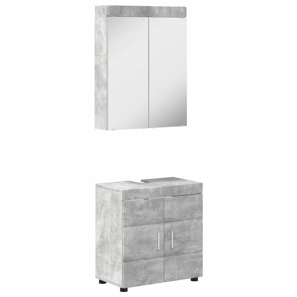 Badeværelsesmøbel sæt TULUM 2 pcs Beton Grå 60 x 34 x 63 cm