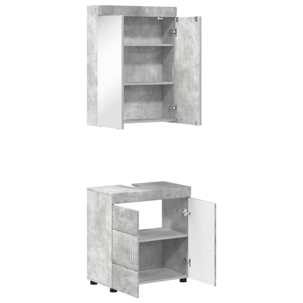 Badeværelsesmøbel sæt TULUM 2 pcs Beton Grå 60 x 34 x 63 cm