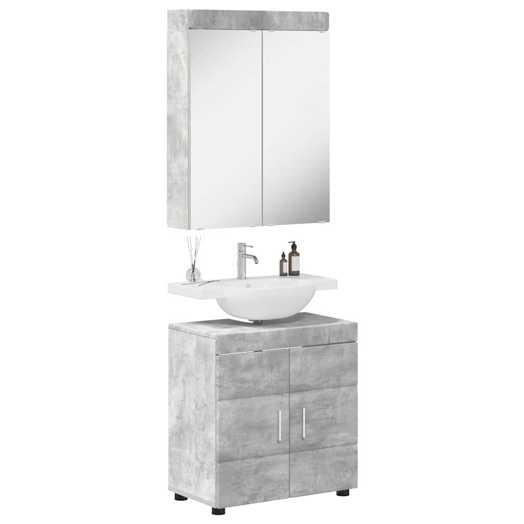 Badeværelsesmøbel sæt TULUM 2 pcs Beton Grå 60 x 34 x 63 cm