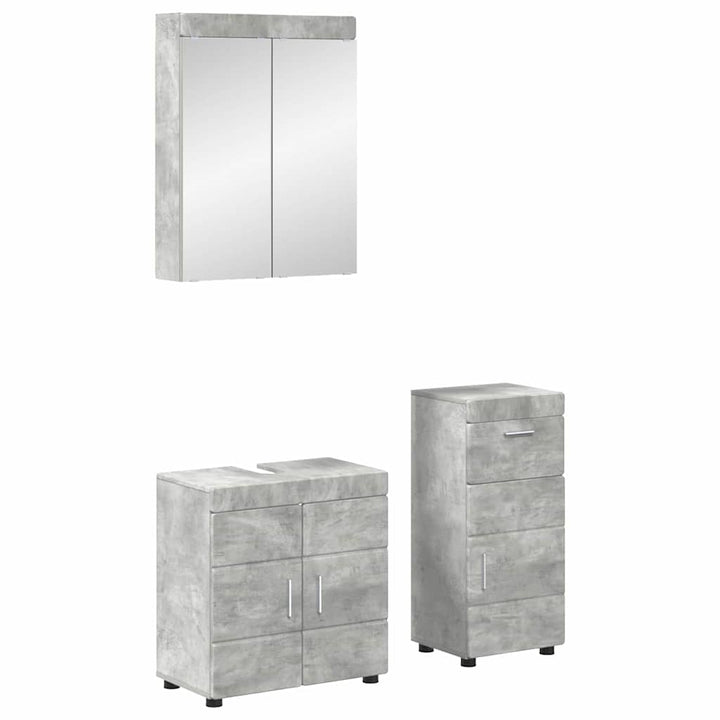 Badeværelsesmøbel sæt TULUM 3 pcs Beton Grå 60 x 34 x 63 cm