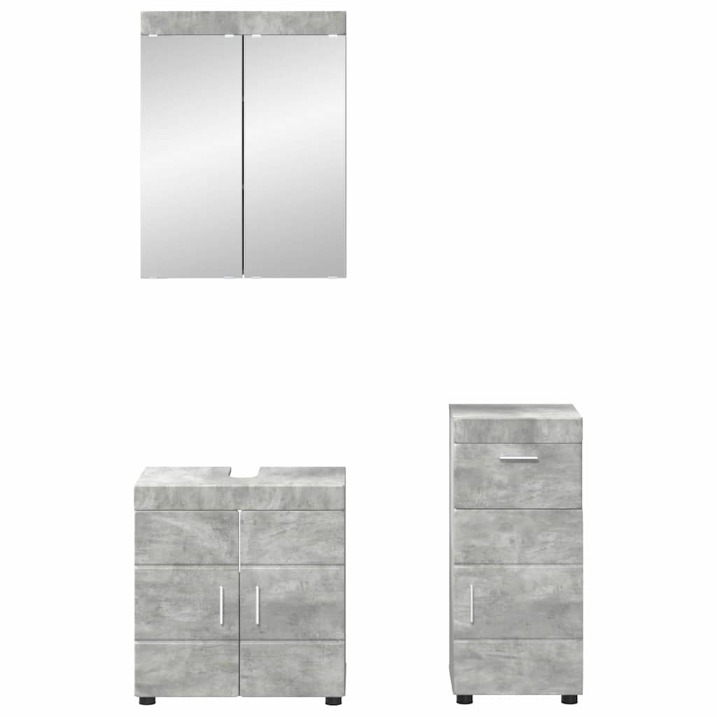 Badeværelsesmøbel sæt TULUM 3 pcs Beton Grå 60 x 34 x 63 cm