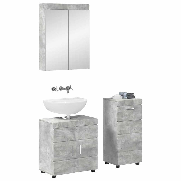 Badeværelsesmøbel sæt TULUM 3 pcs Beton Grå 60 x 34 x 63 cm