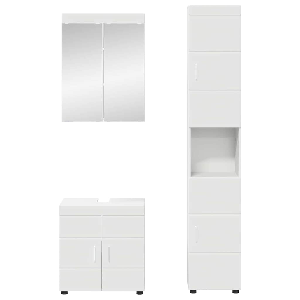 Badeværelsesmøbel sæt TULUM 3 pcs Hvid 60 x 34 x 63 cm