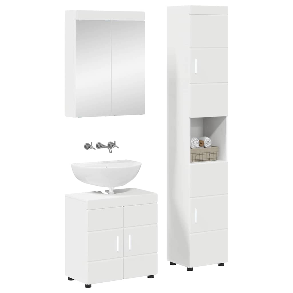 Badeværelsesmøbel sæt TULUM 3 pcs Hvid 60 x 34 x 63 cm