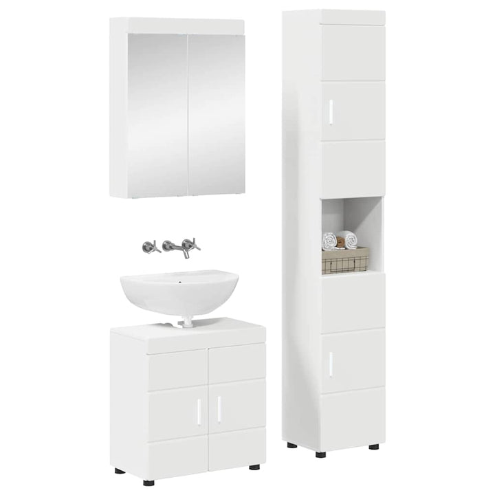 Badeværelsesmøbel sæt TULUM 3 pcs Hvid 60 x 34 x 63 cm