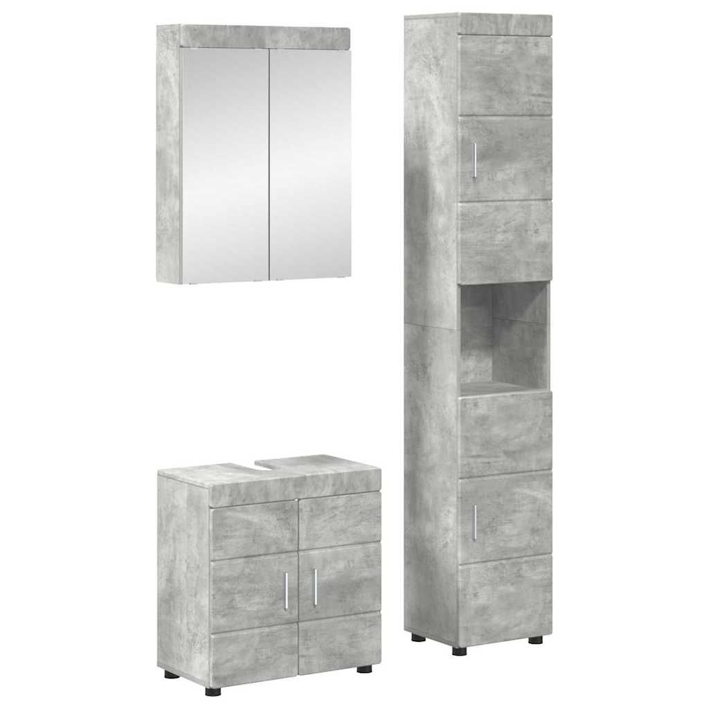 Badeværelsesmøbel sæt TULUM 3 pcs Beton Grå 60 x 34 x 63 cm