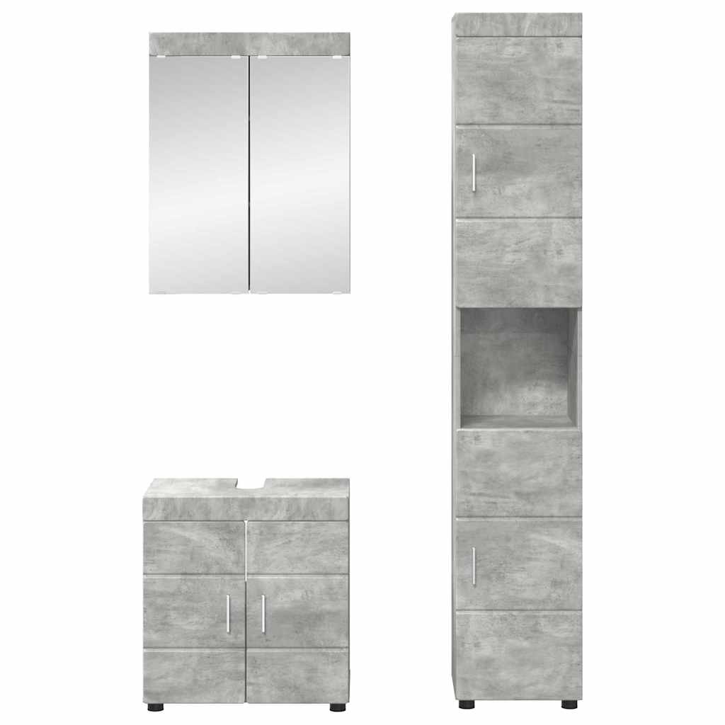 Badeværelsesmøbel sæt TULUM 3 pcs Beton Grå 60 x 34 x 63 cm