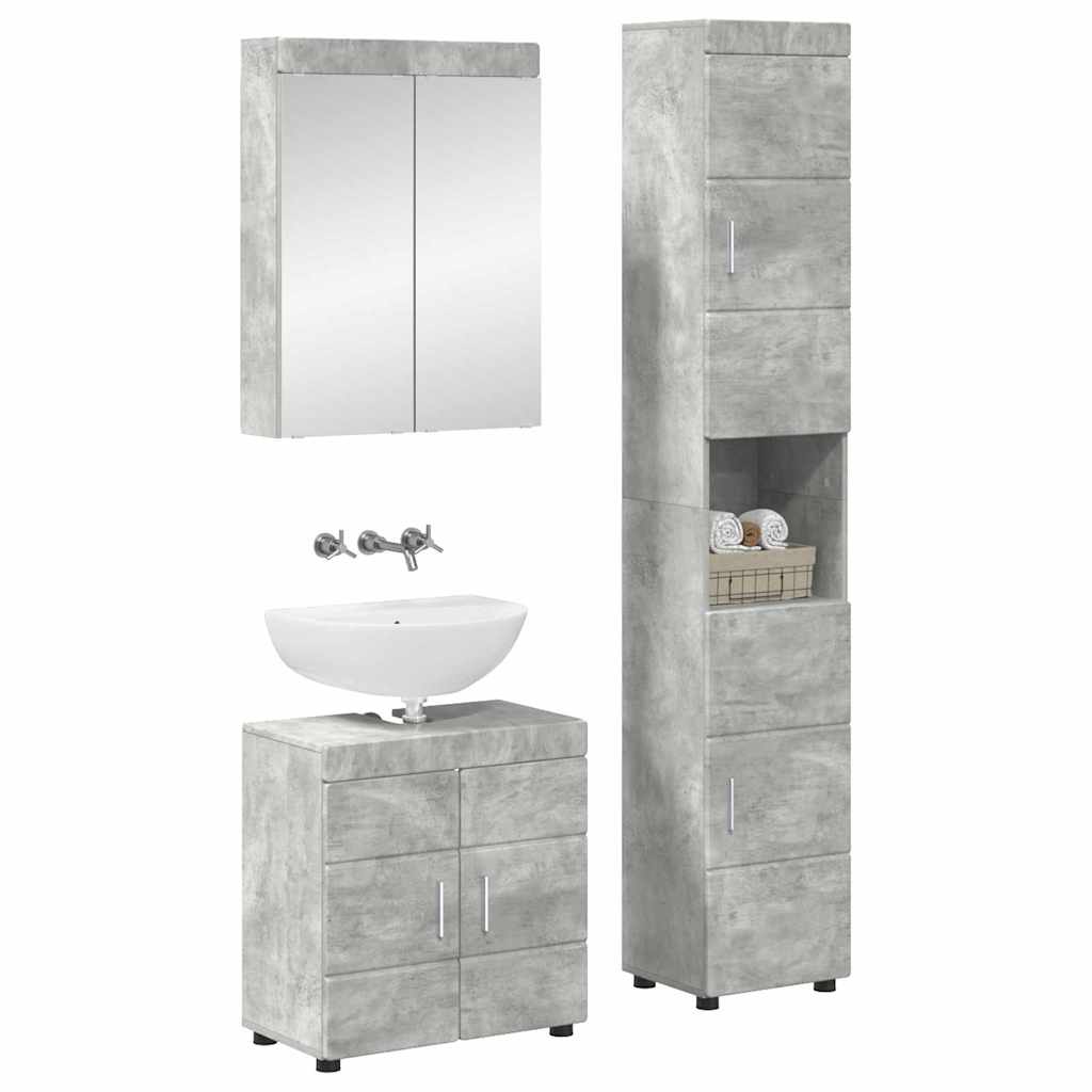 Badeværelsesmøbel sæt TULUM 3 pcs Beton Grå 60 x 34 x 63 cm