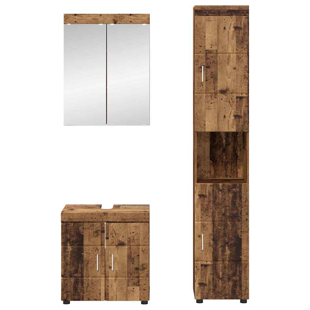 Badeværelsesmøbel sæt TULUM 3 pcs Gammelt træ 60 x 34 x 63 cm