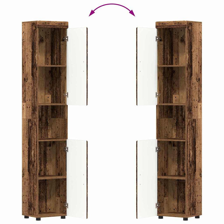 Badeværelsesmøbel sæt TULUM 3 pcs Gammelt træ 60 x 34 x 63 cm