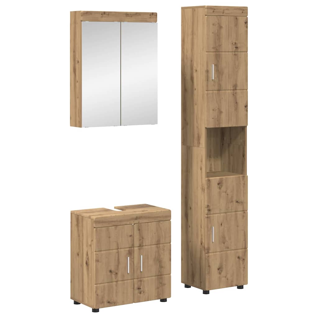 Badeværelsesmøbel sæt TULUM 3 pcs Artisan Egetræ