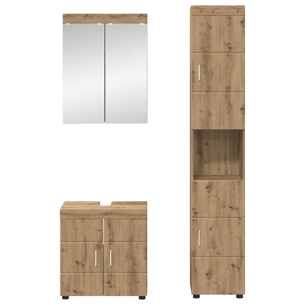 Badeværelsesmøbel sæt TULUM 3 pcs Artisan Egetræ