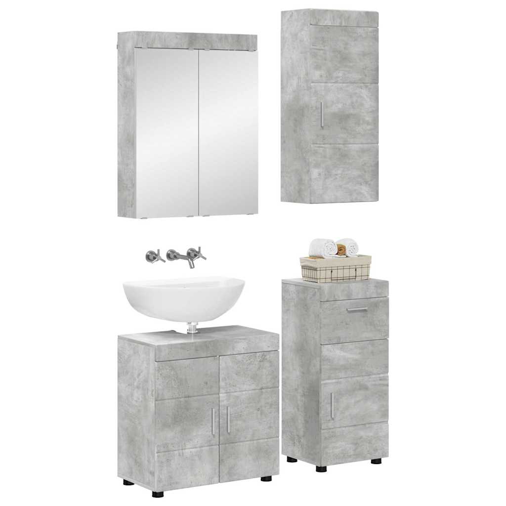 Badeværelsesmøbel sæt TULUM 4 pcs Beton Grå 60 x 34 x 63 cm