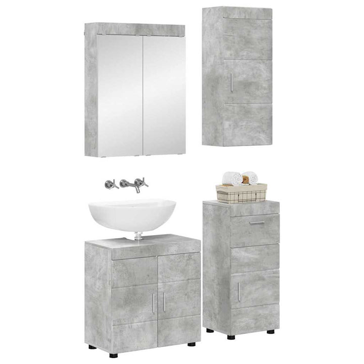 Badeværelsesmøbel sæt TULUM 4 pcs Beton Grå 60 x 34 x 63 cm