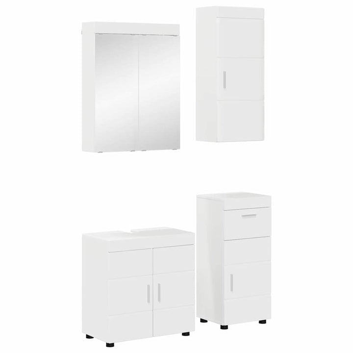 Badeværelsesmøbel sæt TULUM 4 pcs Høj gloss hvid