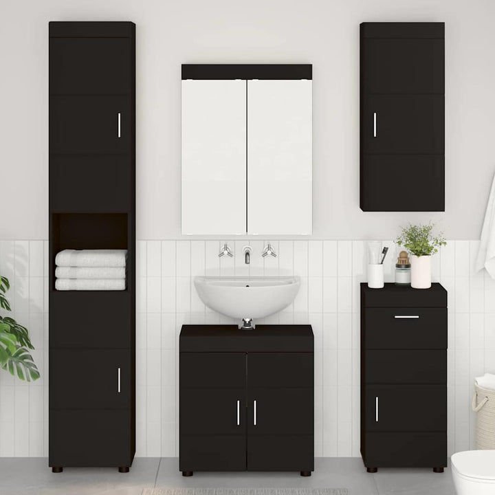 Badeværelsesmøbel sæt TULUM 5 pcs Sort 60 x 34 x 63 cm