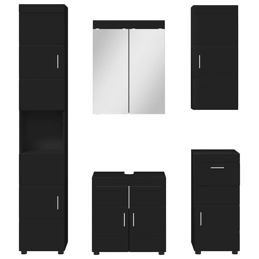 Badeværelsesmøbel sæt TULUM 5 pcs Sort 60 x 34 x 63 cm