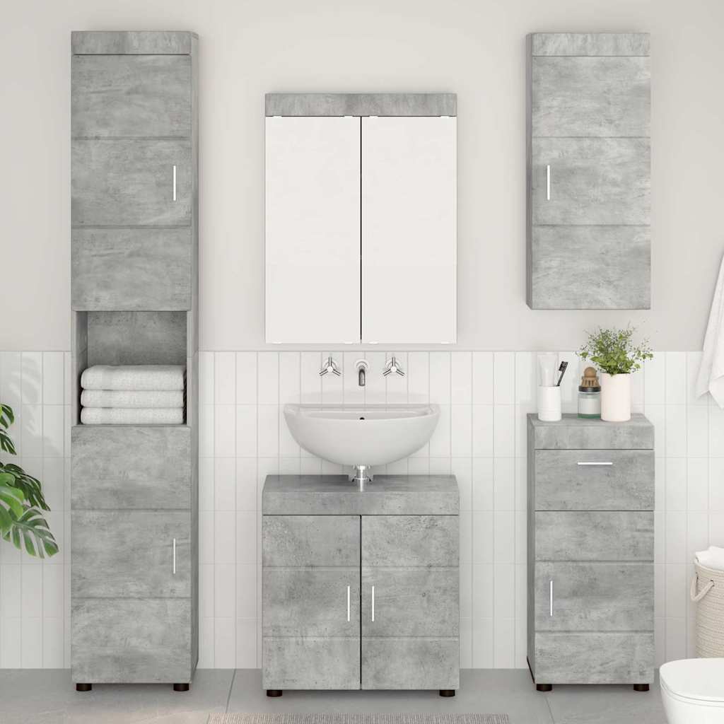 Badeværelsesmøbel sæt TULUM 5 pcs Beton Grå 60 x 34 x 63 cm