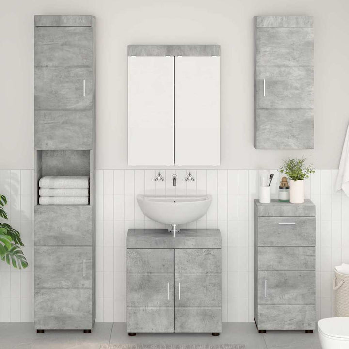 Badeværelsesmøbel sæt TULUM 5 pcs Beton Grå 60 x 34 x 63 cm