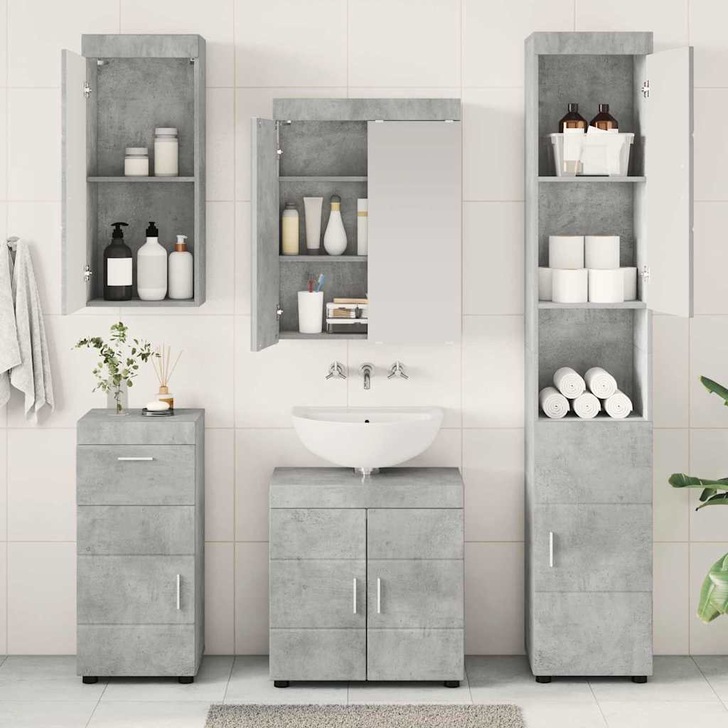 Badeværelsesmøbel sæt TULUM 5 pcs Beton Grå 60 x 34 x 63 cm