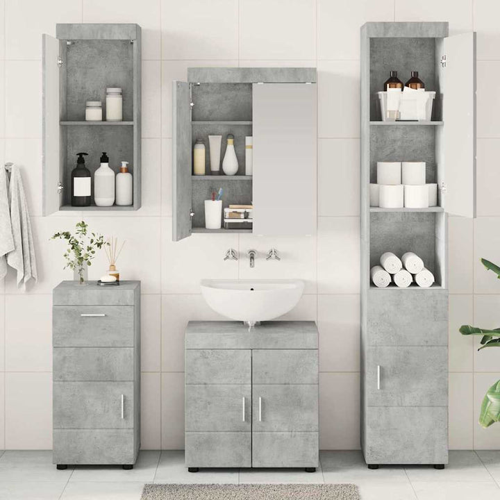 Badeværelsesmøbel sæt TULUM 5 pcs Beton Grå 60 x 34 x 63 cm