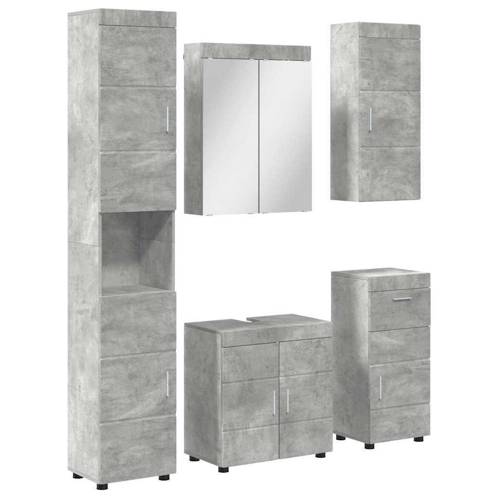 Badeværelsesmøbel sæt TULUM 5 pcs Beton Grå 60 x 34 x 63 cm