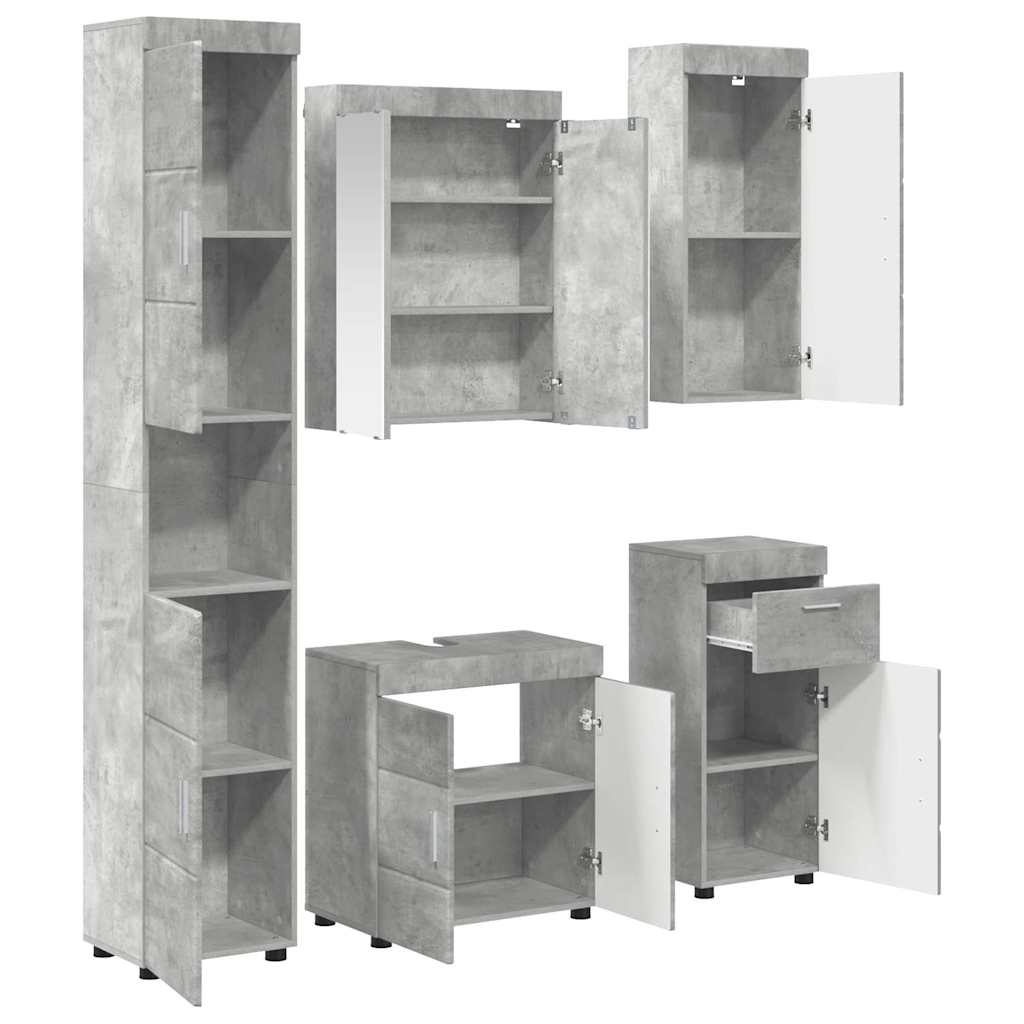 Badeværelsesmøbel sæt TULUM 5 pcs Beton Grå 60 x 34 x 63 cm