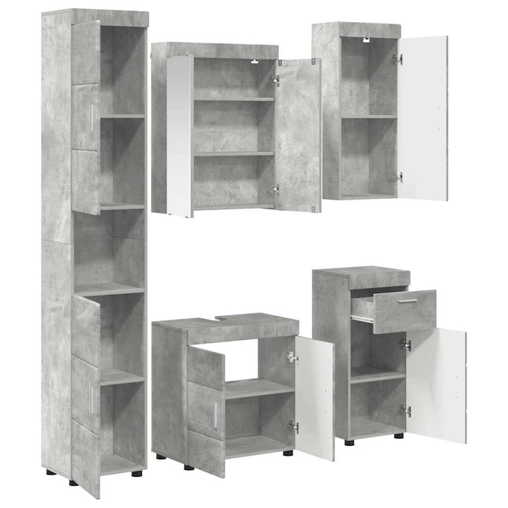 Badeværelsesmøbel sæt TULUM 5 pcs Beton Grå 60 x 34 x 63 cm